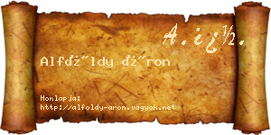 Alföldy Áron névjegykártya