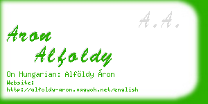 aron alfoldy business card